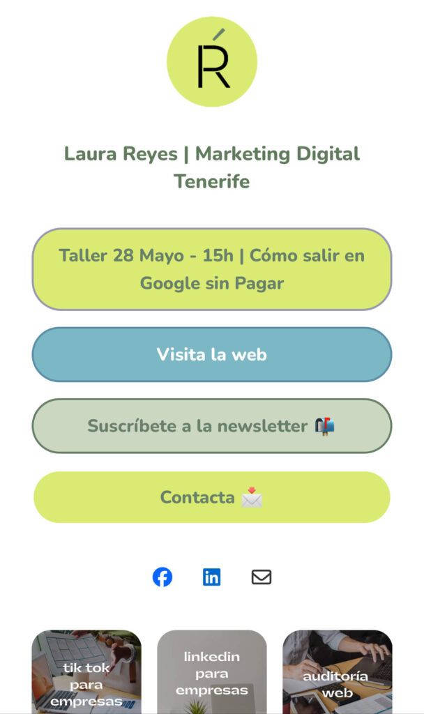 link in bio de la cuenta de instagram de laureyes.com